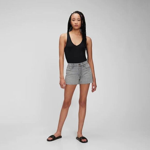 GAP Pants - GAP 3" High Rise Cheeky Distressed Denim  Shorts Washwell Grey | Sz 28